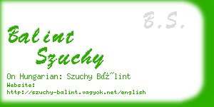 balint szuchy business card